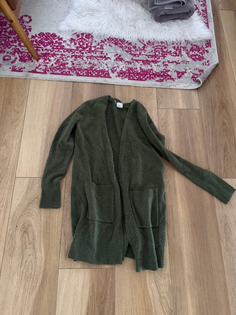 a new day Olive Green Open-Front Pocket Cardigan